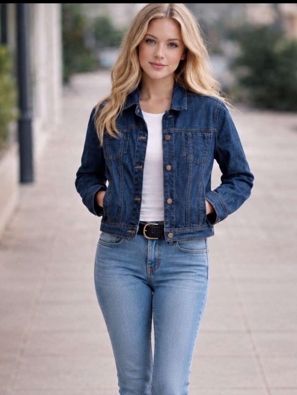Millers | Dark Wash Denim Bronze Stitching Jacket Button Front